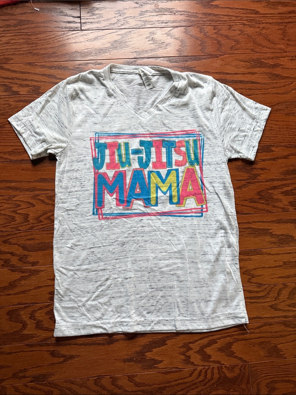 Bella Canvas White V-Neck 'JIU-JITSU MAMA' Multicolor Graphic Tee